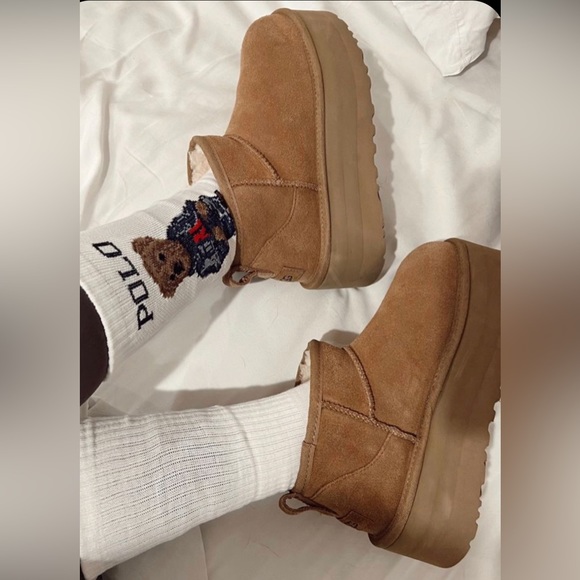 🤎BNIB CLASSIC ULTRA MINI PLATFORM BOOT CHESTNUT-WMS 7 🤎 - Picture 8 of 10